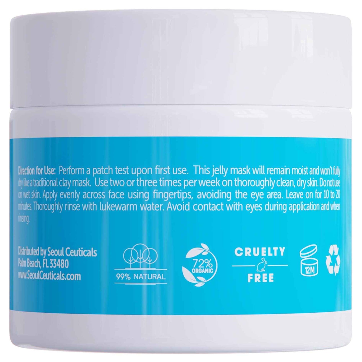 SeoulCeuticals Korean Skin Care Hyaluronic Acid Jelly Face Mask – Rice Bran + Vit B5 + Rosehip Anti Aging K Beauty Skincare for Plump Glowing Skin 2oz