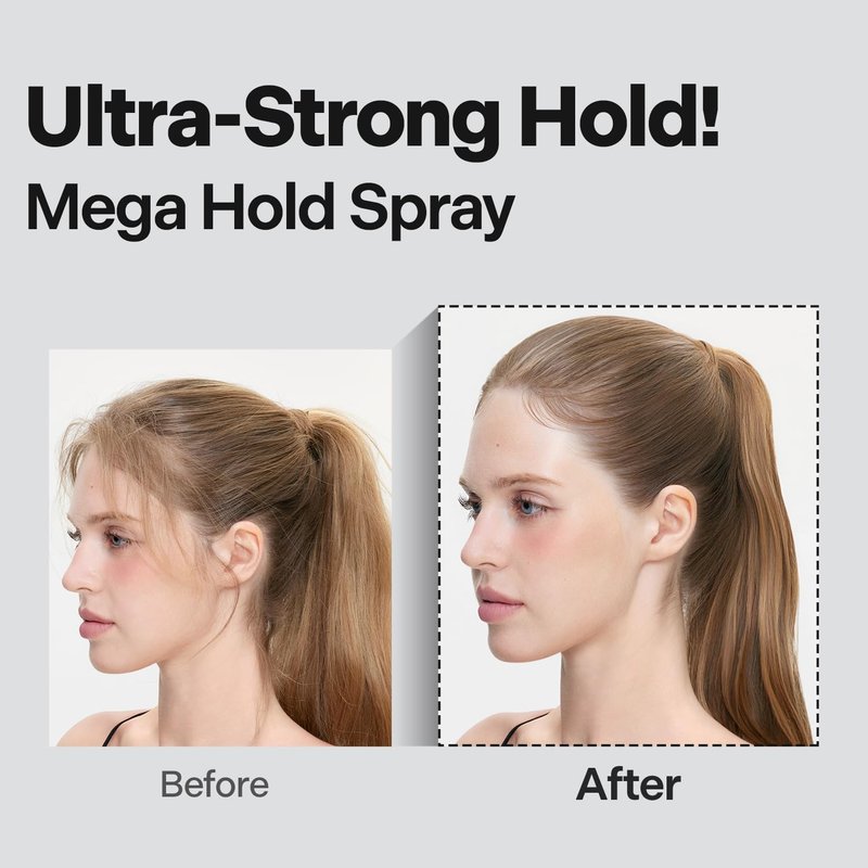 Mega Hold Super Hair Spray - Ultra-Strong Fixation for All Hair Types | 8.45 fl oz, Natural Finish, Easy Wash-Out