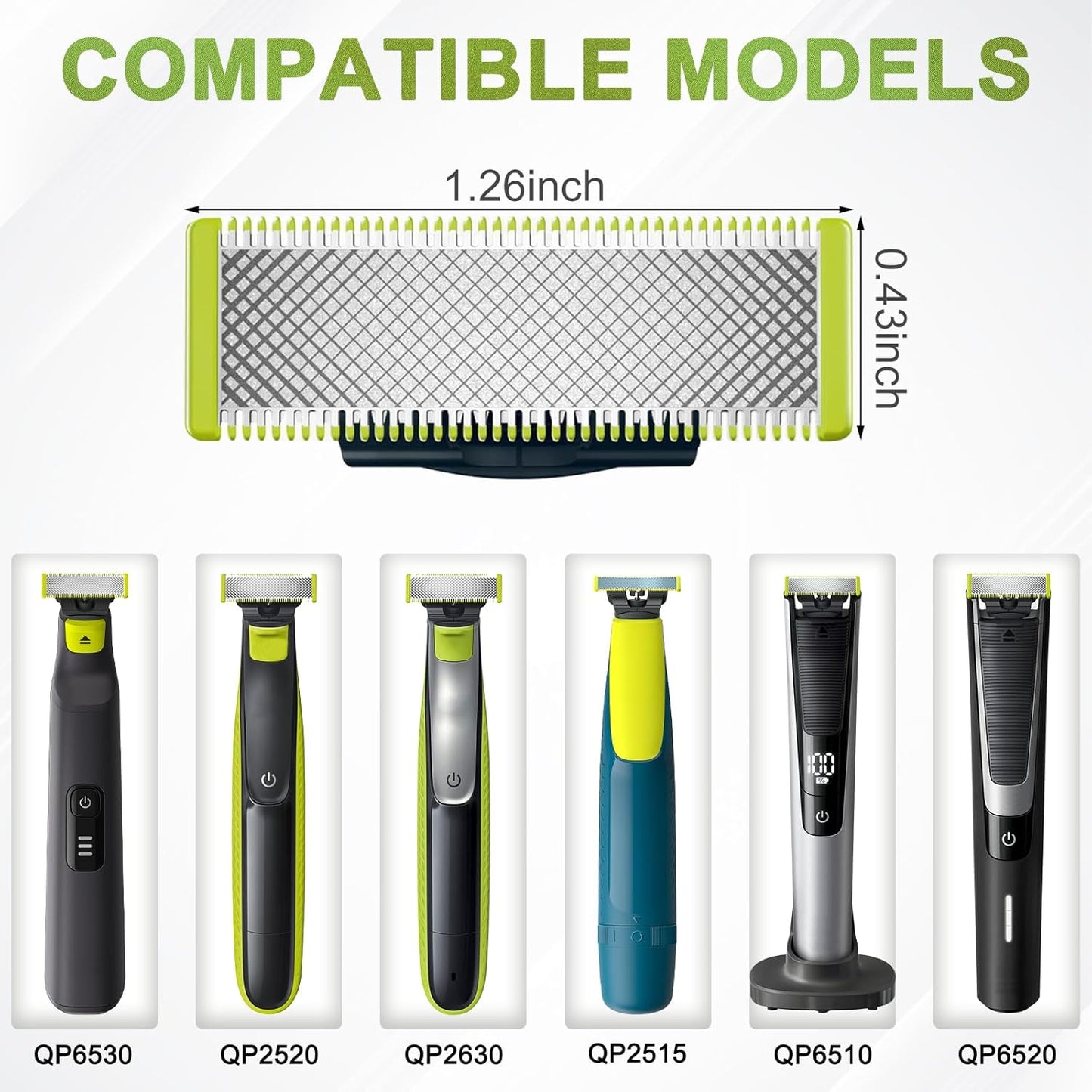 Adjustable 6-in-1 Trimmer Guards | Compatible with QP2520-QP6510 | 6 Length Settings 1-6mm