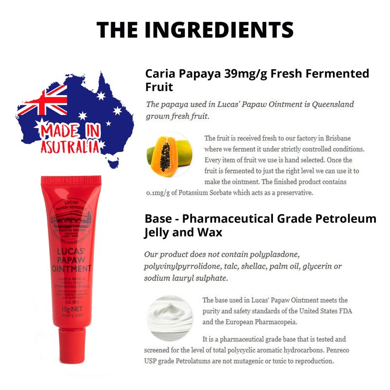 Treats from Home, Lucas Pawpaw Lip Ointment, Cream, Ointment for Lips & Dry Skin - Unique All Skin Types, All Gender- Any Season Gift Pack with 2 x 15g Pawpaw Balm