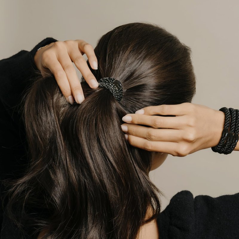 L. Erickson Hair Ties for Thick Hair, Grab & Go Pony Tube 15 Pack Eclectic Tones - No-Crease Damage-Free Bands with Strong Hold for Women & Men, Pixie