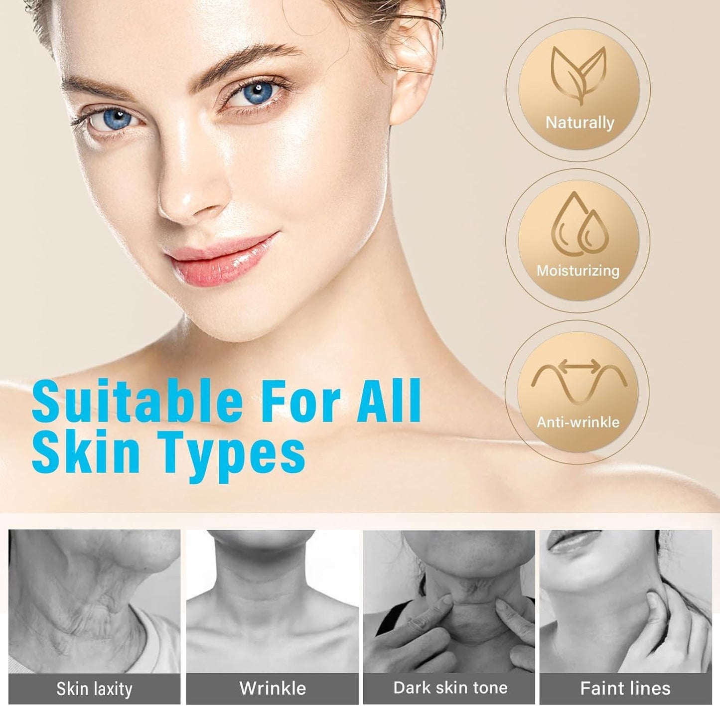 Anti Neck Wrinkle Patches, 5 pcs Moisturizing & Firming Neck Pads- Smoothing Wrinkles, Collagen Mask Patches, Reduce Fine Anti Aging for Skin Firming & Neck Anti Wrinkle Neck Collagen Patches