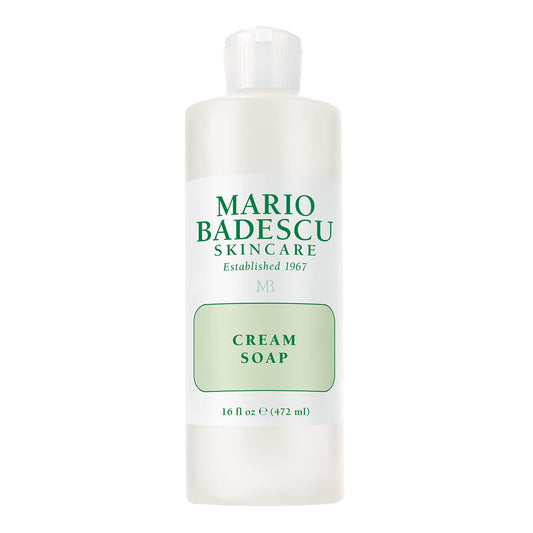 Mario Badescu Cream Soap - Oil-Free and Fragrance-Free Gentle Facial Cleanser for Women and Men - Conditions and Cleanses for Soft and Nourished Skin - Cream Cleanser Face Wash, 16 Fl Oz