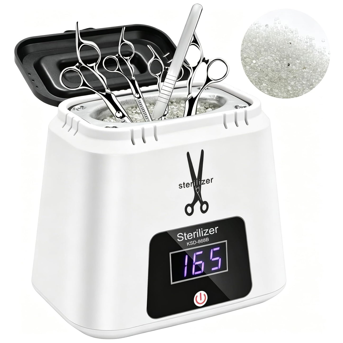 LINBEAUTI Nail Tool Sterilizer High-Temperature Nail Sterilizer Portable For Metal Nail Art Tools Dental Tool Sterilizer with Glass Beads Sterilizer High Temperature For Manicure Salon