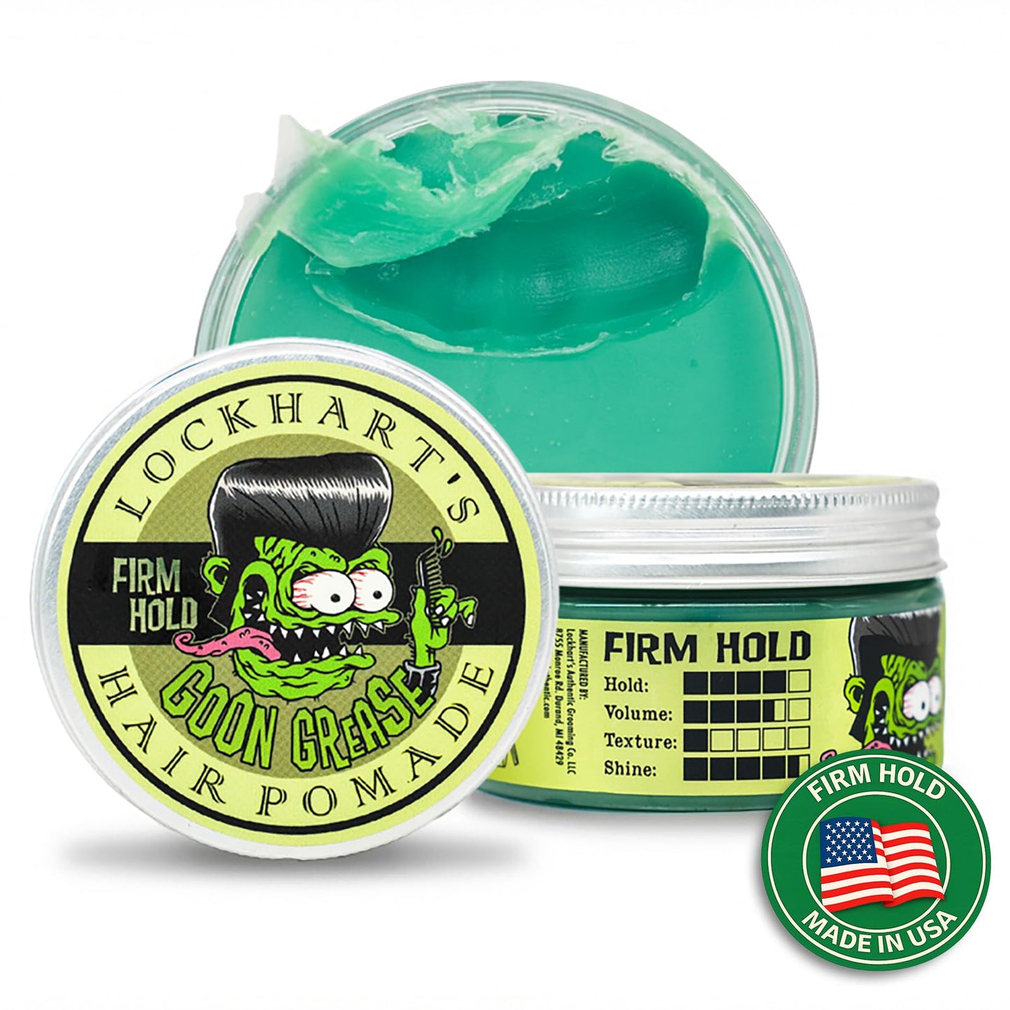 Lockhart’s Goon Grease – The Legendary Original Oil-Based Pomade for Men – Barber-Grade Hold, Brilliant Shine – Handcrafted, Moisture-Locking Formula with Avocado Oil and Lanolin – (3.4 oz)