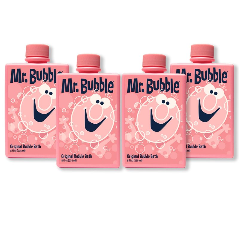Mr. Bubble Original Bubble Bath, Bubblegum Scent, 8 oz Retro Bottle, 4-Pack