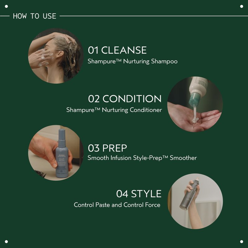 Aveda Smooth Infusion Style-Prep Smoother | Leave-In Anti-Frizz Serum | 72-Hour Frizz Defense & Control | Heat Protectant | 98% Naturally Derived*, 3.4 Fl Oz