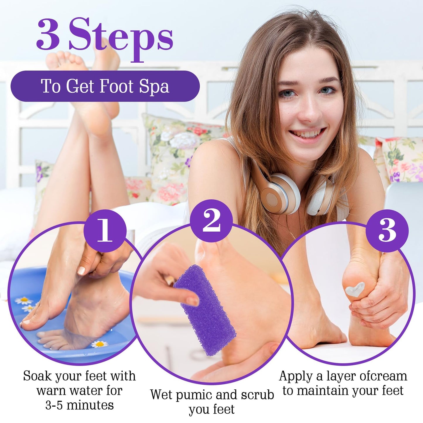 200 Pcs Purple Pumice Stone for Feet Disposable Foot Pumice Stone Bulk Foot Pumices Scrubber Dead Skin Pumices Foots Callus Remover for Feet Pedicure Foots Heel Exfoliator Tool Sponge Salon Home Use