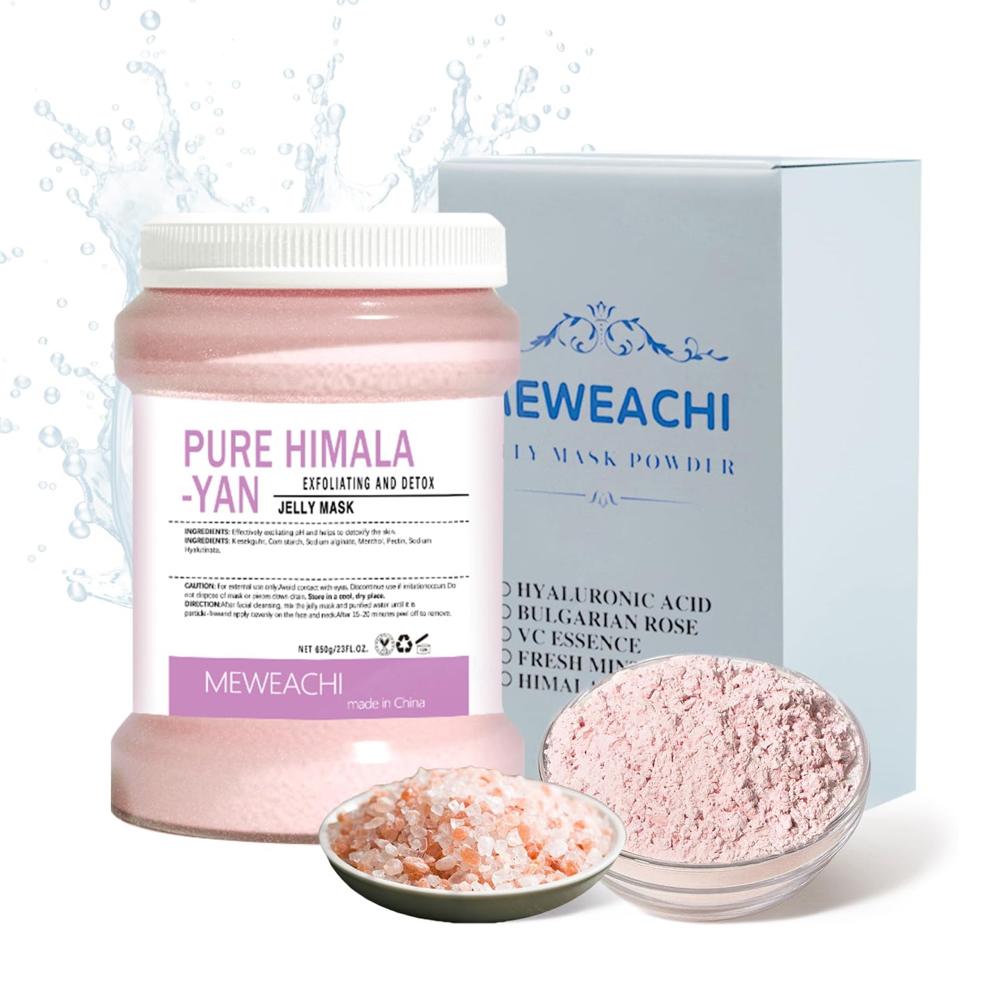 MEWEACHI Jelly Mask For Facials Professional,Spa facial mask Rubber Mask, Moisturizing&Hydrating for Wrinkles&Acne,23 Fl Oz Jar Face Mask SkinCare,Natural Gel Face Masks Facial Mask (Himalayan salt)
