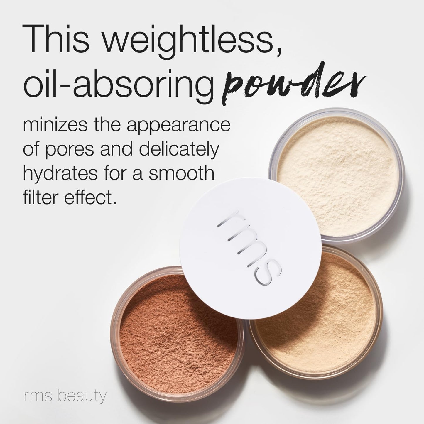 RMS Beauty Hydra Setting Powder Hydrating Translucent Loose Powder Lightweight Matte Finish Oil Control Natural Radiance Long-Lasting Makeup Lock 0.21 oz