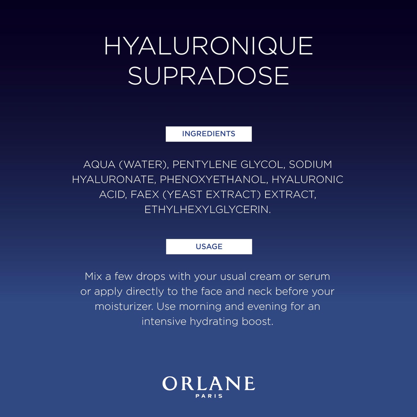 ORLANE PARIS Anagenese Supradose Hyaluronic Acid - HA Facial Serum (15ml)
