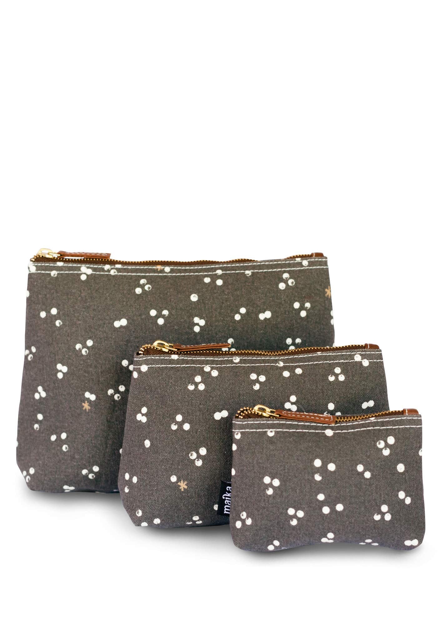MAIKA Recycled Canvas Medium Travel Pouch, Nochi, Grey