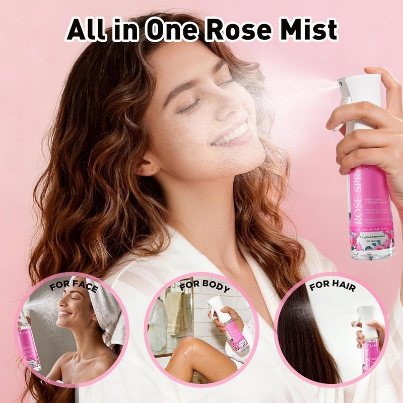 Rose Water Spray - Hydrating Face Mist for All Skin Types | 10 Fl Oz, Alcohol-Free & Gentle Formula
