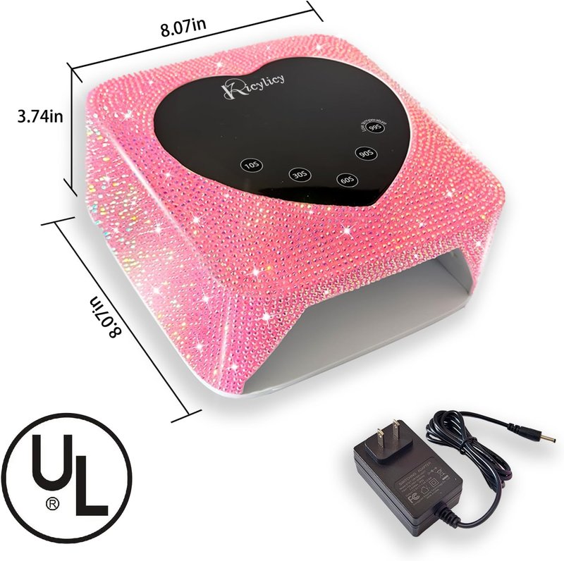 UV LED Nail Lamp - 72W Rechargeable Cordless Nail Dryer with 5 Timer Settings | Fast Gel Polish Curing for Salon & Home