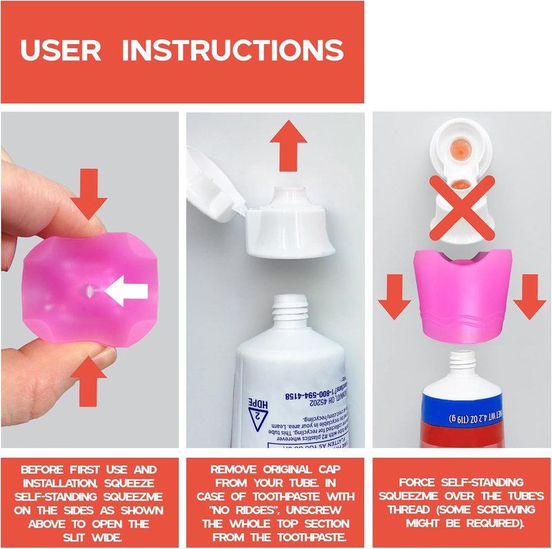 Chrome Cherry | Self-Closing Toothpaste Caps - No Mess Silicone Dispenser for Kids & Adults, Pink, Pack of 1