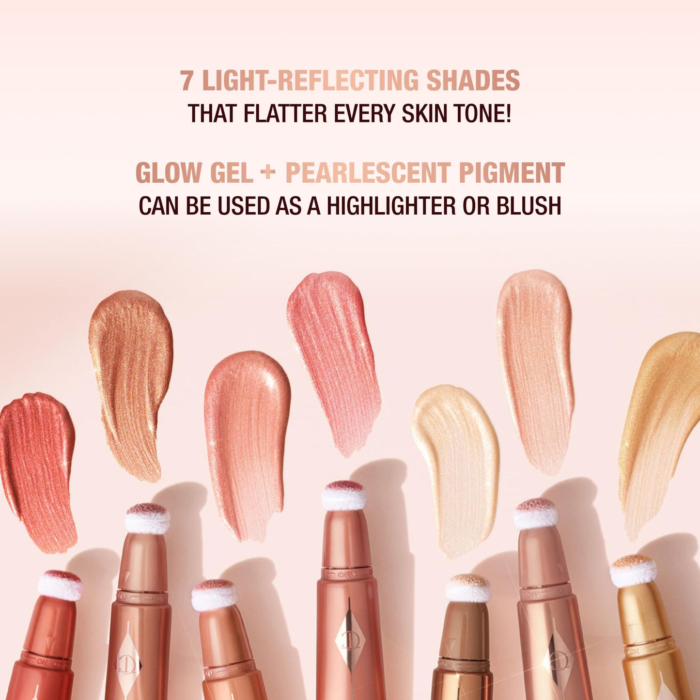 Charlotte Tilbury Pillow Talk Beauty Light Wand Liquid Highlighter Makeup - Soft-Focus Nude-Pink Highlighter & Blush for Cheeks - Pearlescent, Weightless Radiant Finish - Pillow Talk Original