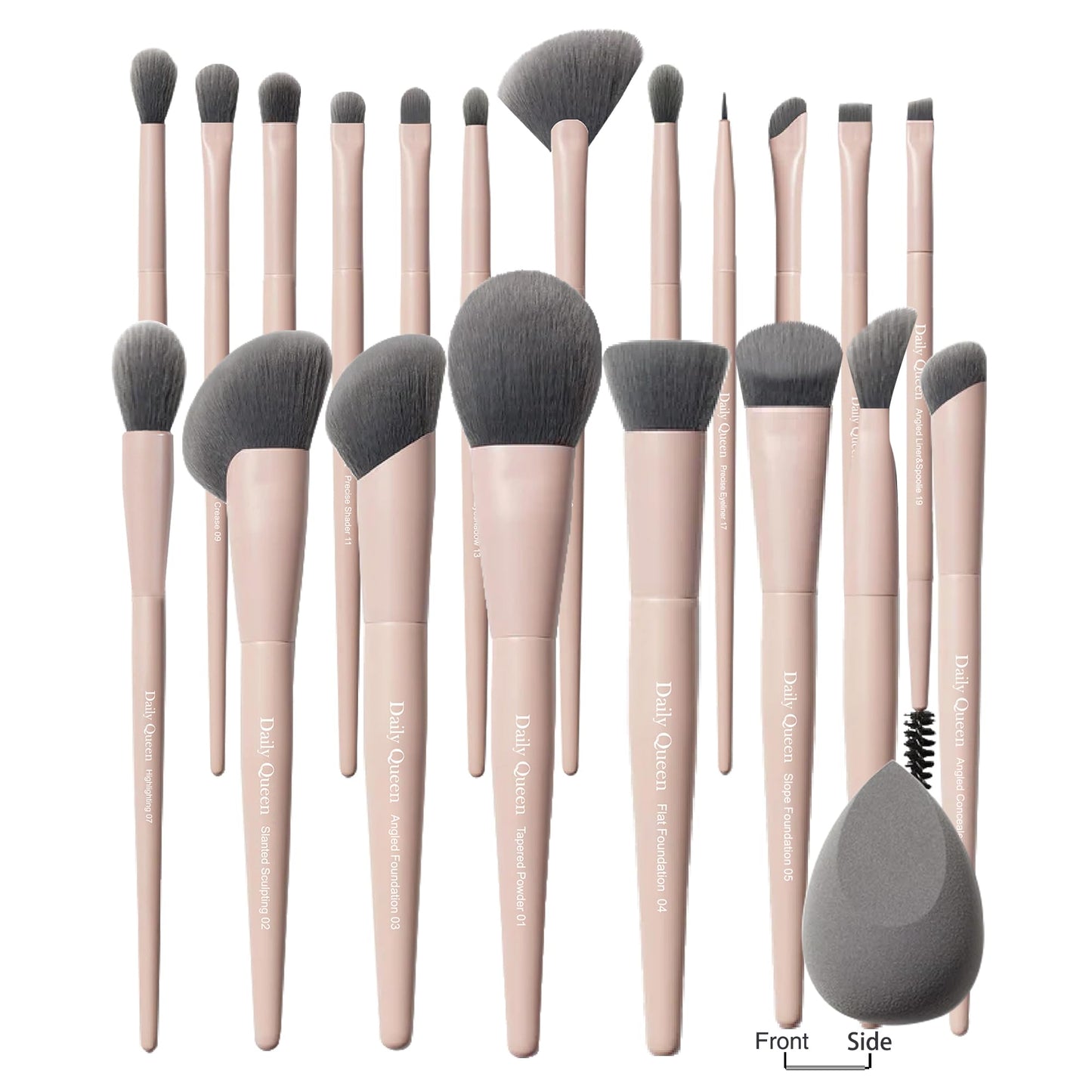 20pcs Pink Essential Makeup Brush Set Professional Powder Concealers Eye shadows Blush Eyeliner Eyebrow Contour Eye blending foundation kit (20pcs brush set)