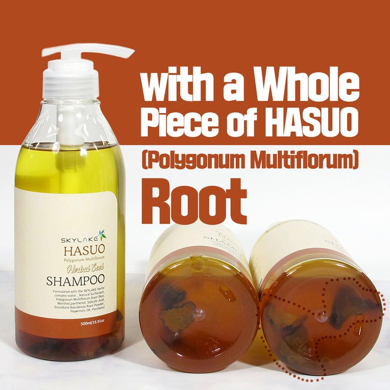 sappom Skylake Hasuo Herbal Cool Shampoo with Fallopia Multiflora and Peppermint – Refreshing, Cleansing, and Cooling for the Hair – Unisex Herbal Formula