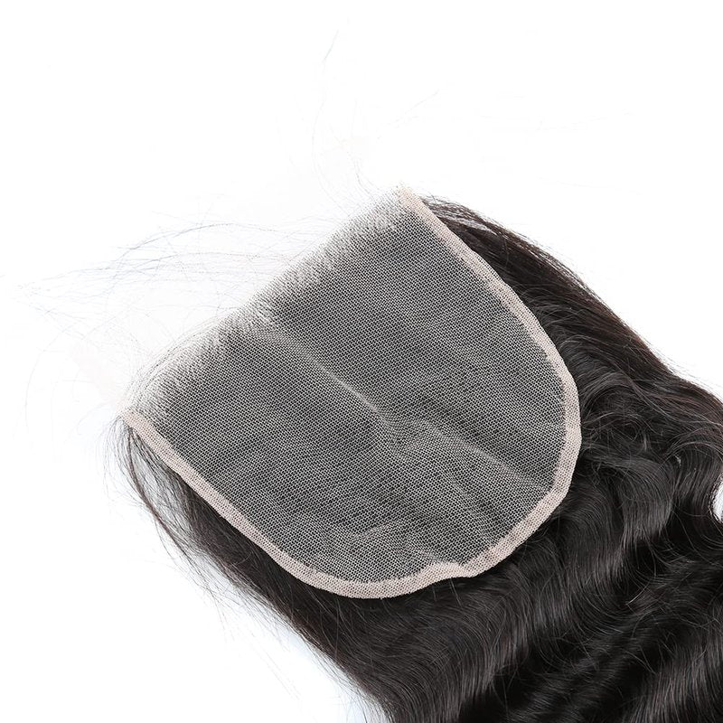 Sent Hair Remy Human Hair 5x5 Lace Closure with Baby Hair Loose Deep Wave Unprocessed Virgin Human Hair Free Part Natural Color 14 inch