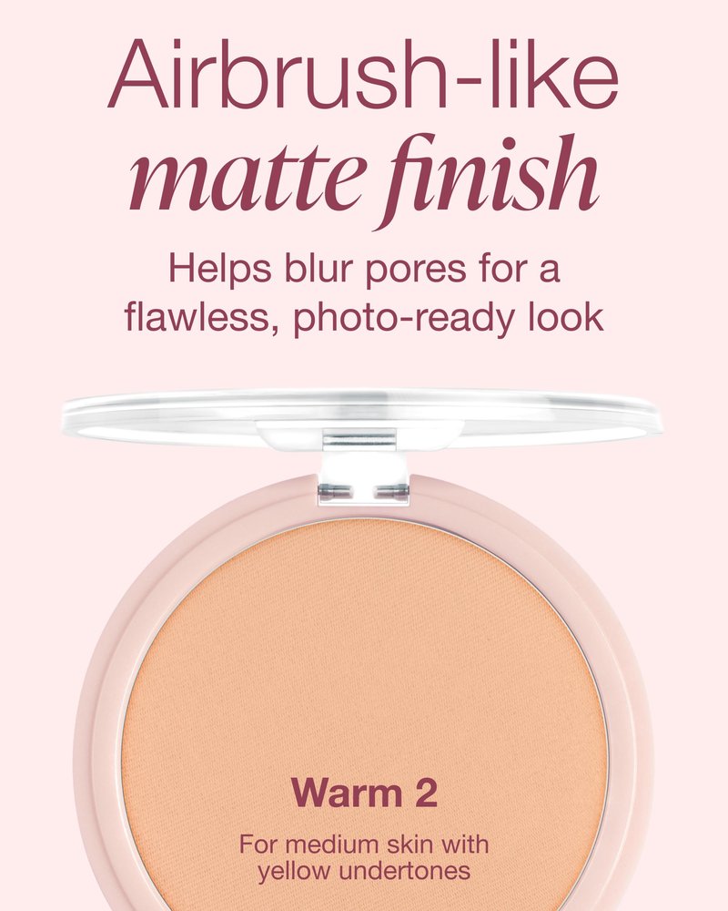 Mineral Fusion Pressed Powder Foundation - Matte Finish Face Powder for Medium Skin with Yellow Undertones - Age Defying Natural Makeup - Talc Free, Vegan, Hypoallergenic (Warm 2)