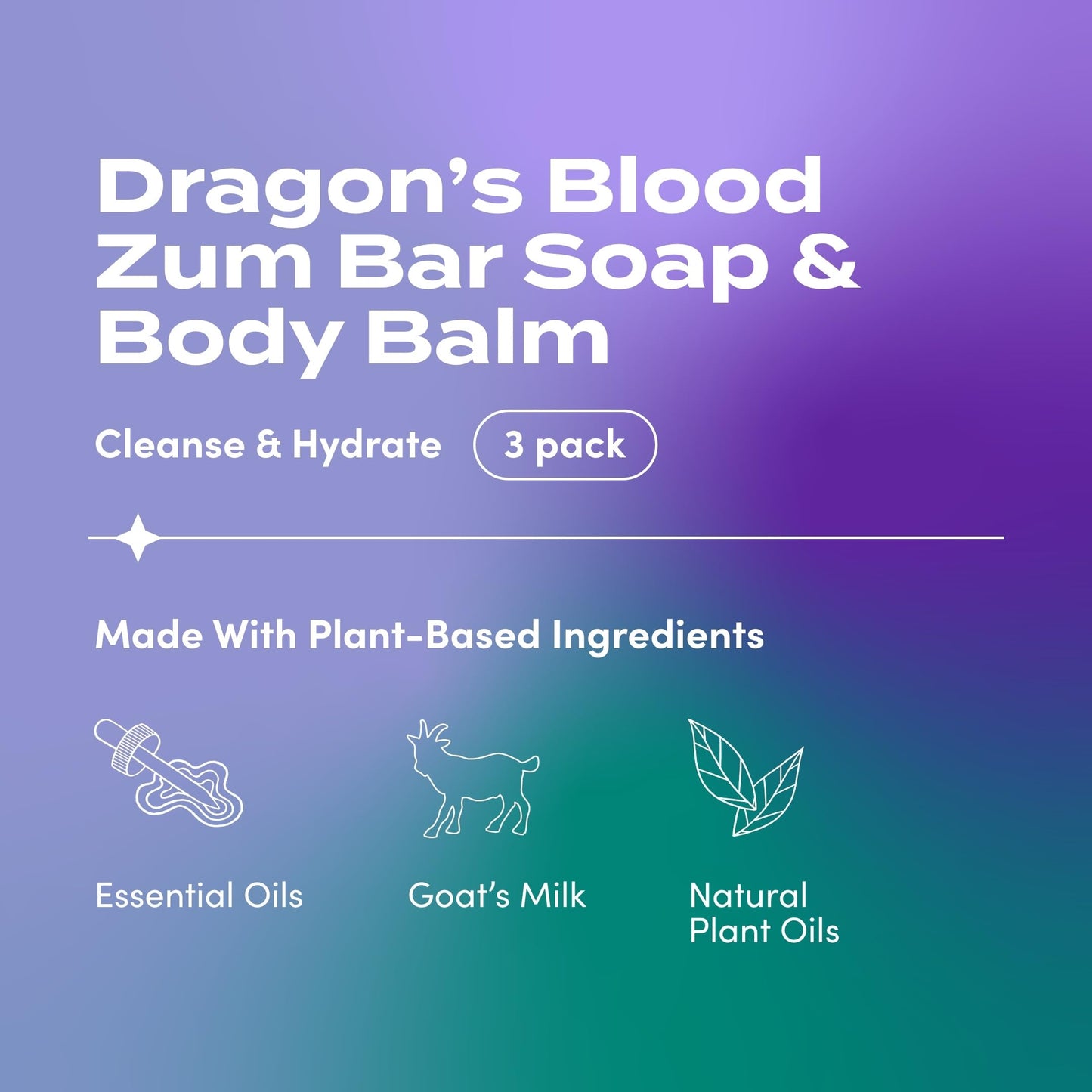 Indigo Wild Zum Bundle – Goat’s Milk Soap Bars & Zum Rub Moisturizer – Dragon's Blood Scent – 2 Soap Bars (3 oz) & 1 Rub (2.5 oz)