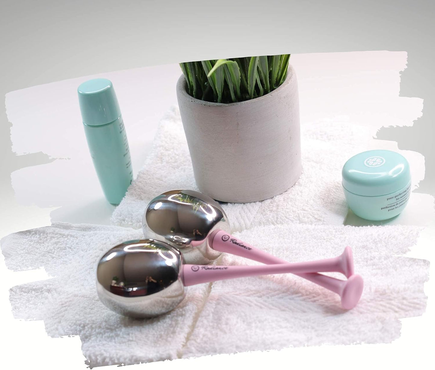 RADIANCE Ice Globes for Facials - Cryo Cooling Tool for Depuffing & Face Massage | Stainless Steel, Non-Shatter Design