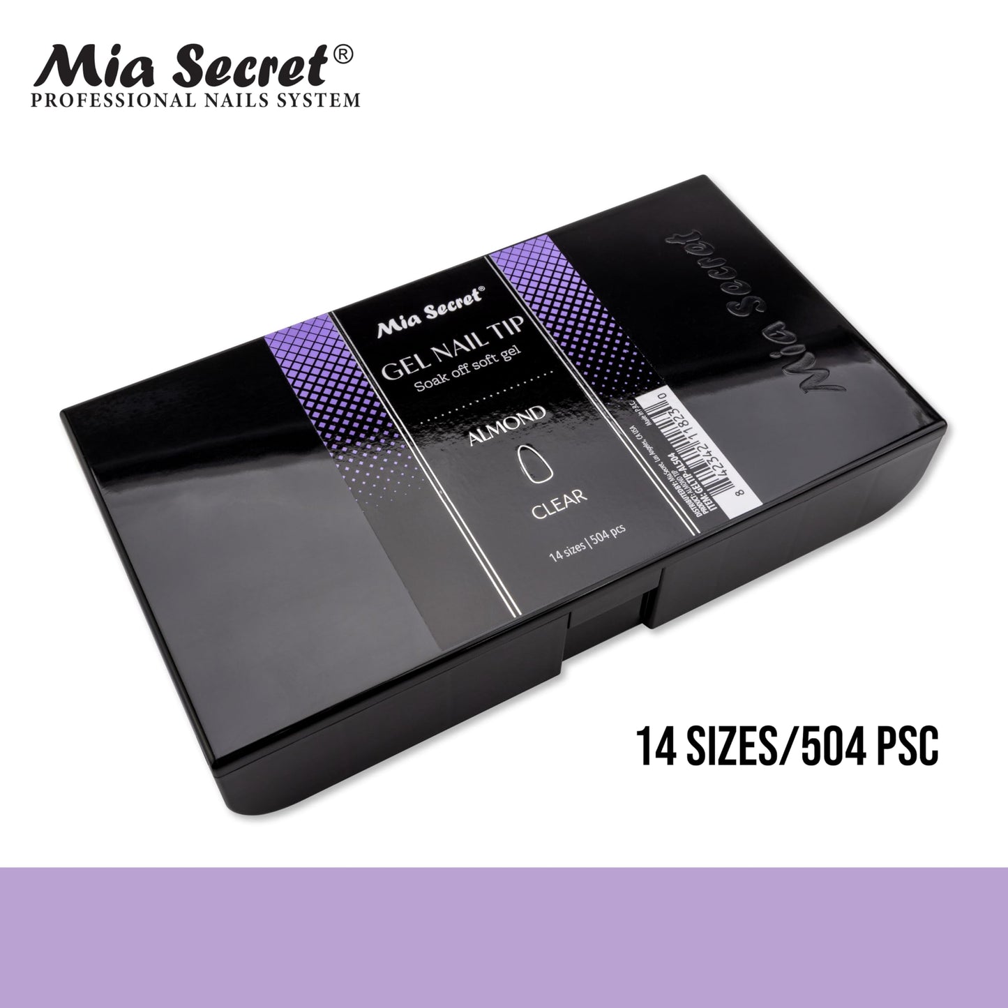 Mia Secret Soak off CLEAR Soft Gel Nail Tip MADE IN USA for Salon and DIY (Clear 504 Tips, Almond)