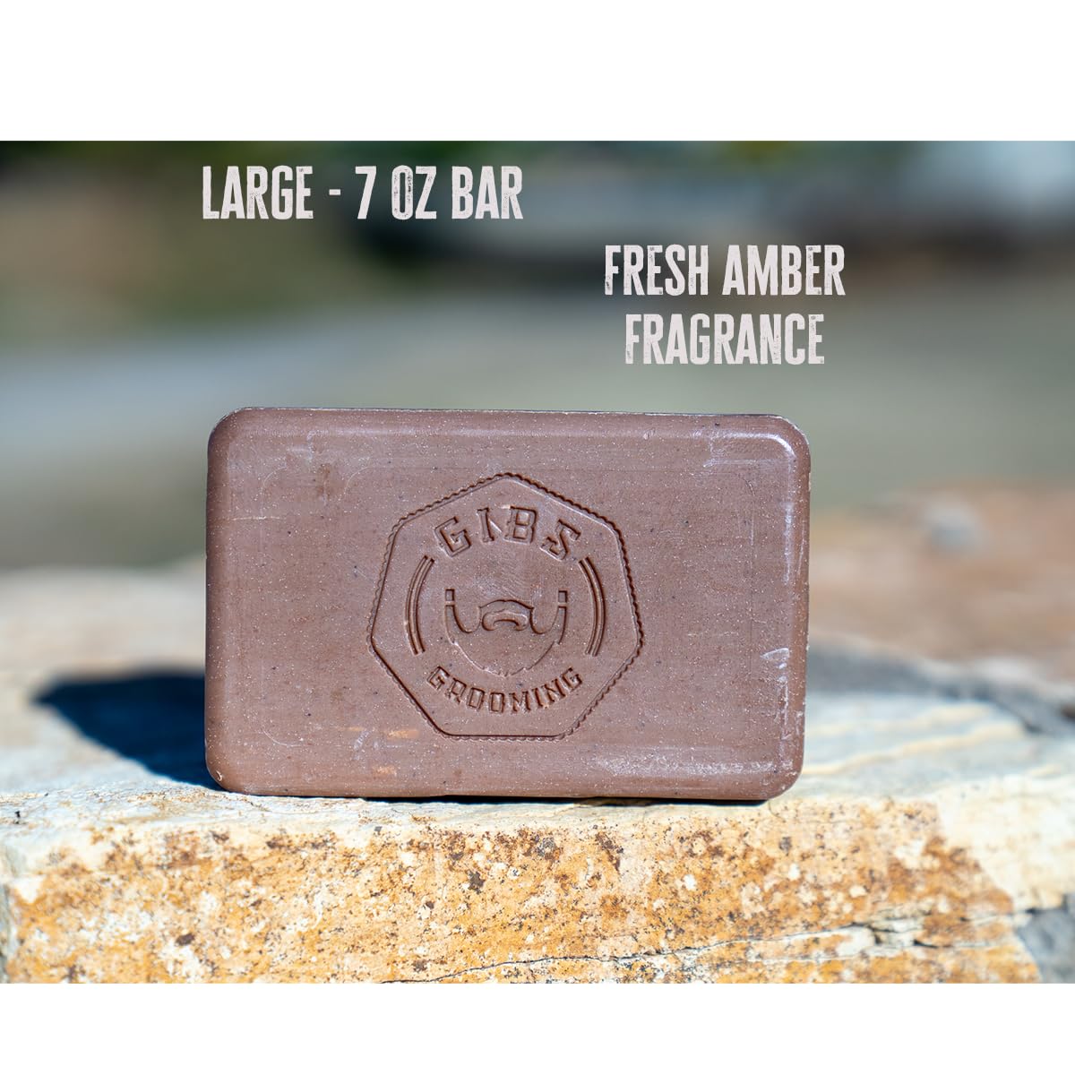GIBS Amber, Exfoliating, Long-Lasting, Woodsy, 7oz Bar Soap (3PACK)