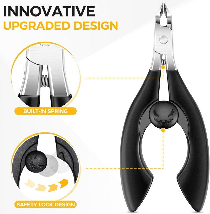 Ingrown Toenail Clippers - Angled Head Nail Clipper Set for Thick Toenails | Ideal for Seniors & Men