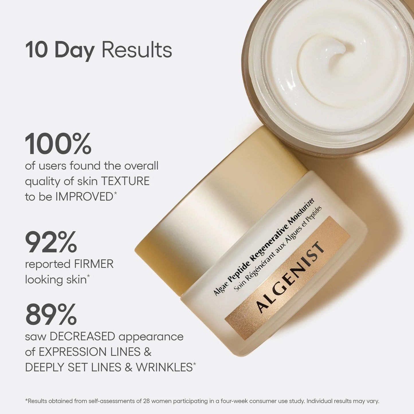 Algenist Algae Peptide Regenerative Face Moisturizer - Lightweight Hydrating Gel Face Cream with Alguronic Acid - Visibly Improves Tone, Texture & Skin Barrier Support - Peptide Skin Care (2 Fl oz)