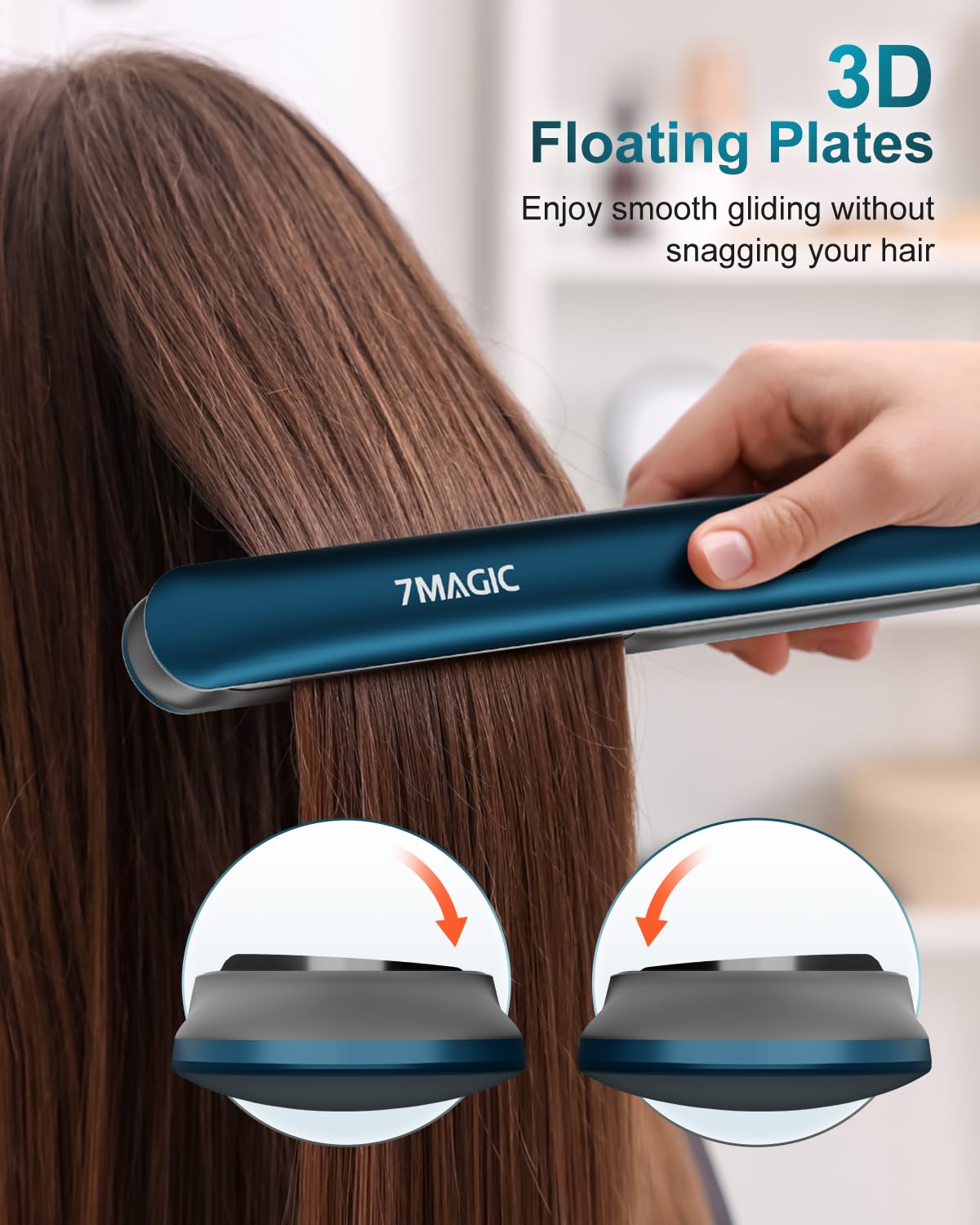 7MAGIC Hair Straightener - 1 Inch Titanium Ceramic Flat Iron | Professional 2-in-1 Styling Tool for Smooth, Shiny Hair