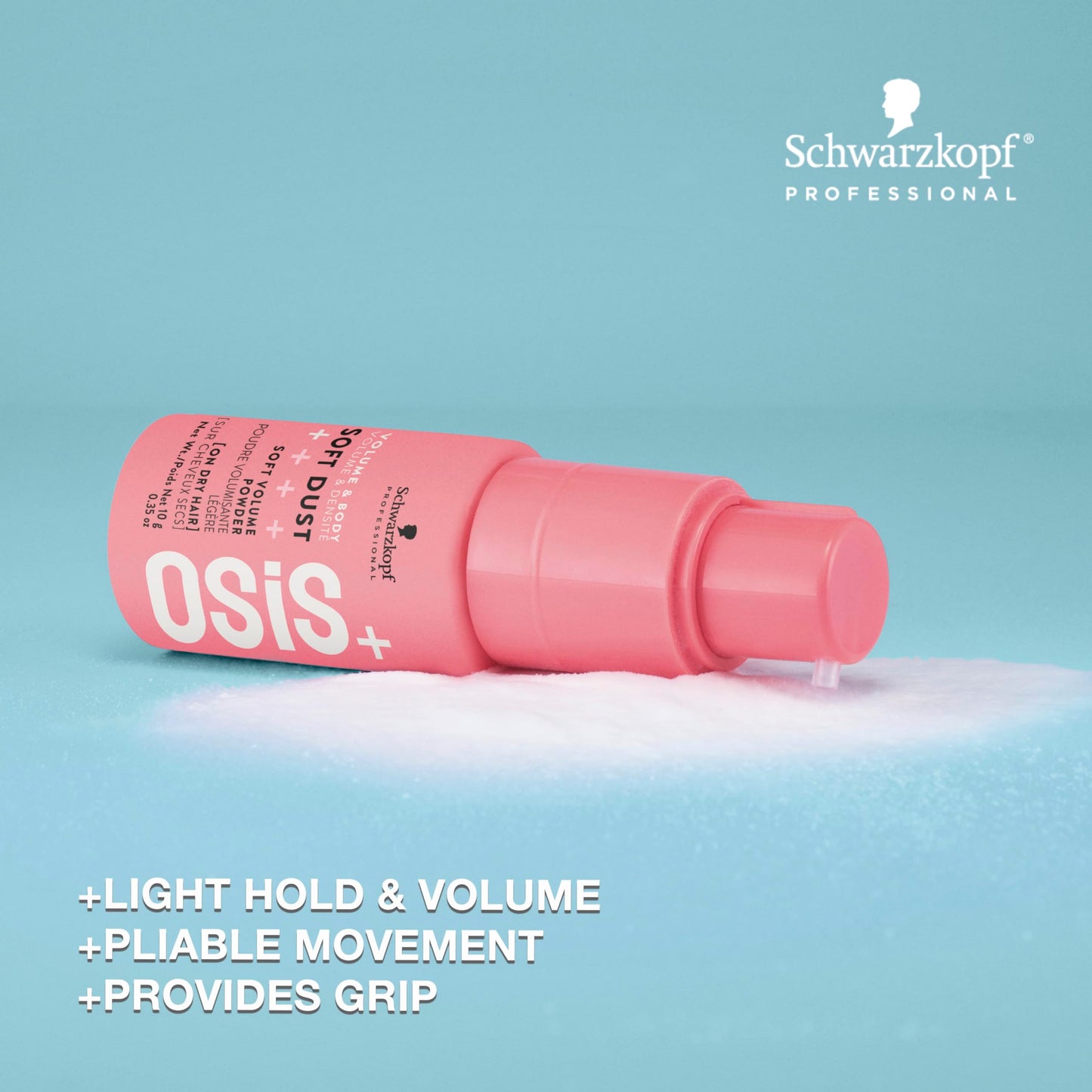 OSiS+ Soft Dust Volume Powder – Root Lift Dry Texture Spray – Lightweight Volumizing and Texturizing Powder for Fine to Medium Density Hair, 0.35 oz