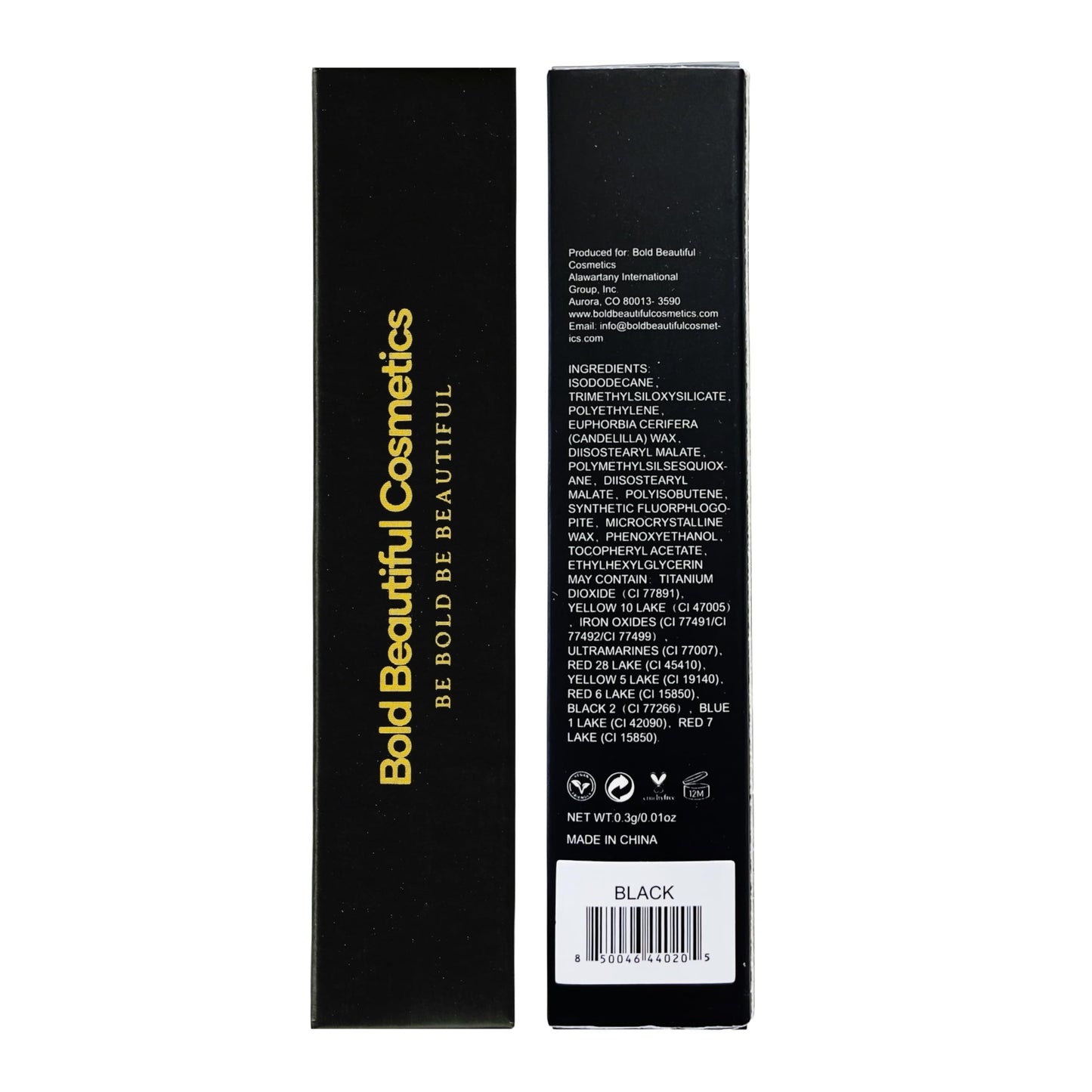Bold Beautiful Cosmetics Black Eyeliner Pencil Waterproof Pencil Eyeliner, 0.01 oz