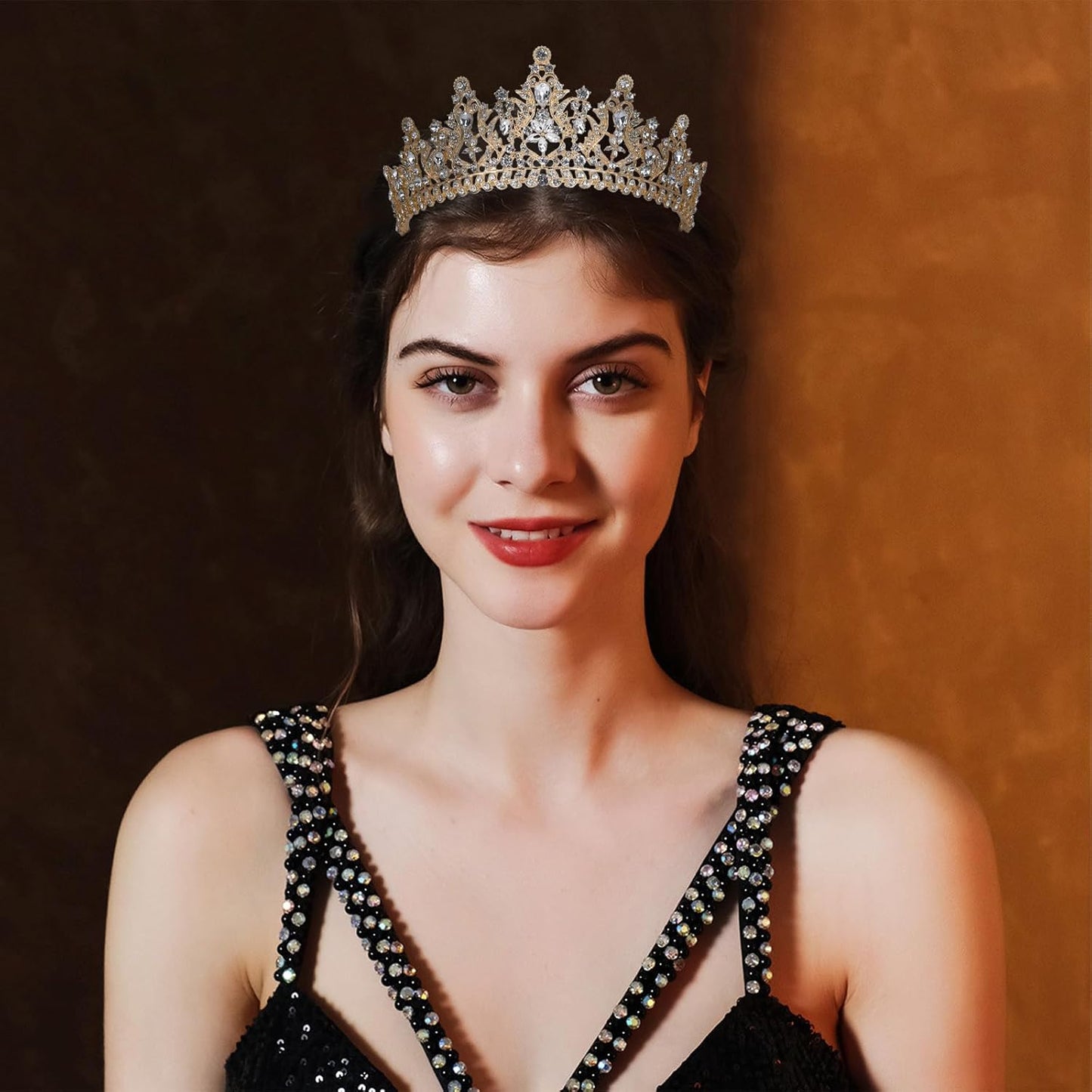 Crystal Wedding Tiara for Women - Royal Queen Crown Headband | Metal Princess Design for Bride, Birthday, Prom