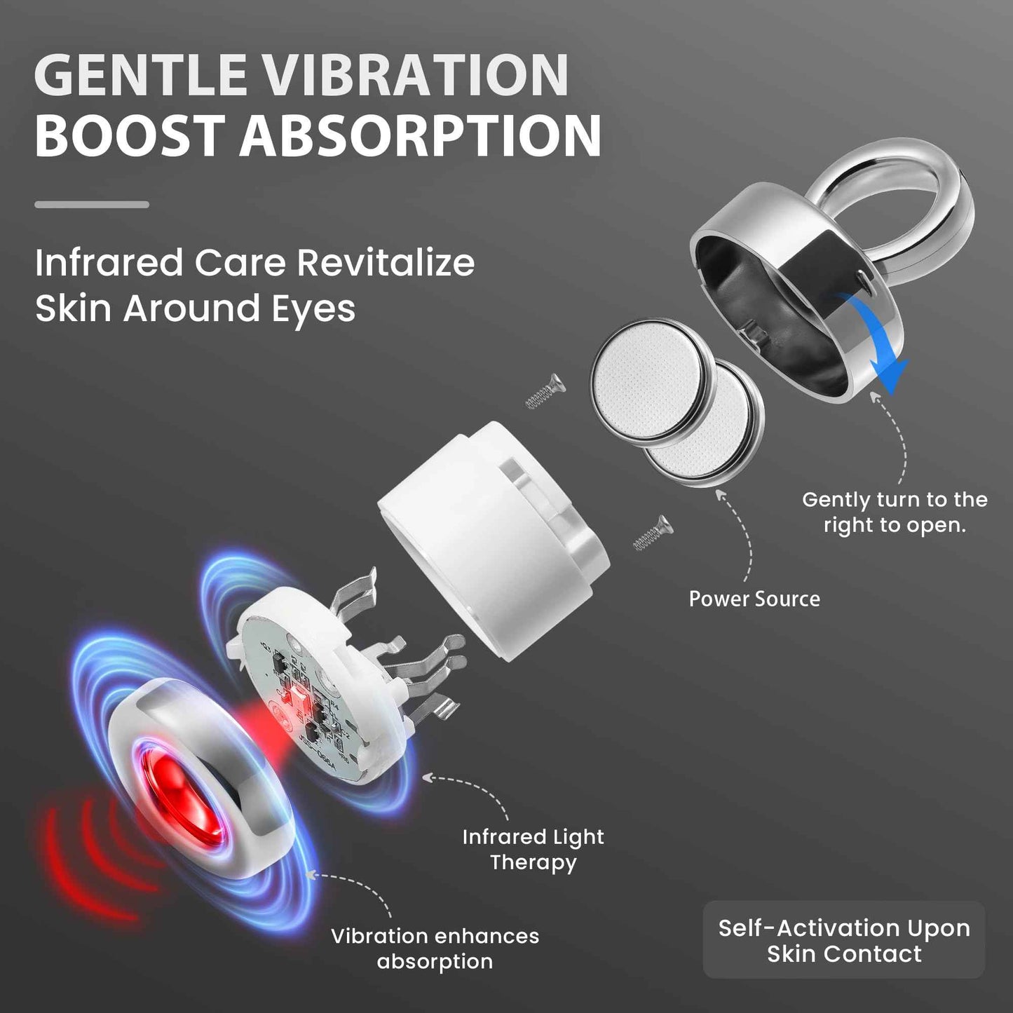 iSZEYU Pro Xylane Electric Massage Eye Cream with Red Light Applicator Therapy, Polypeptide Vibrating Firming or Anti Wrinkle