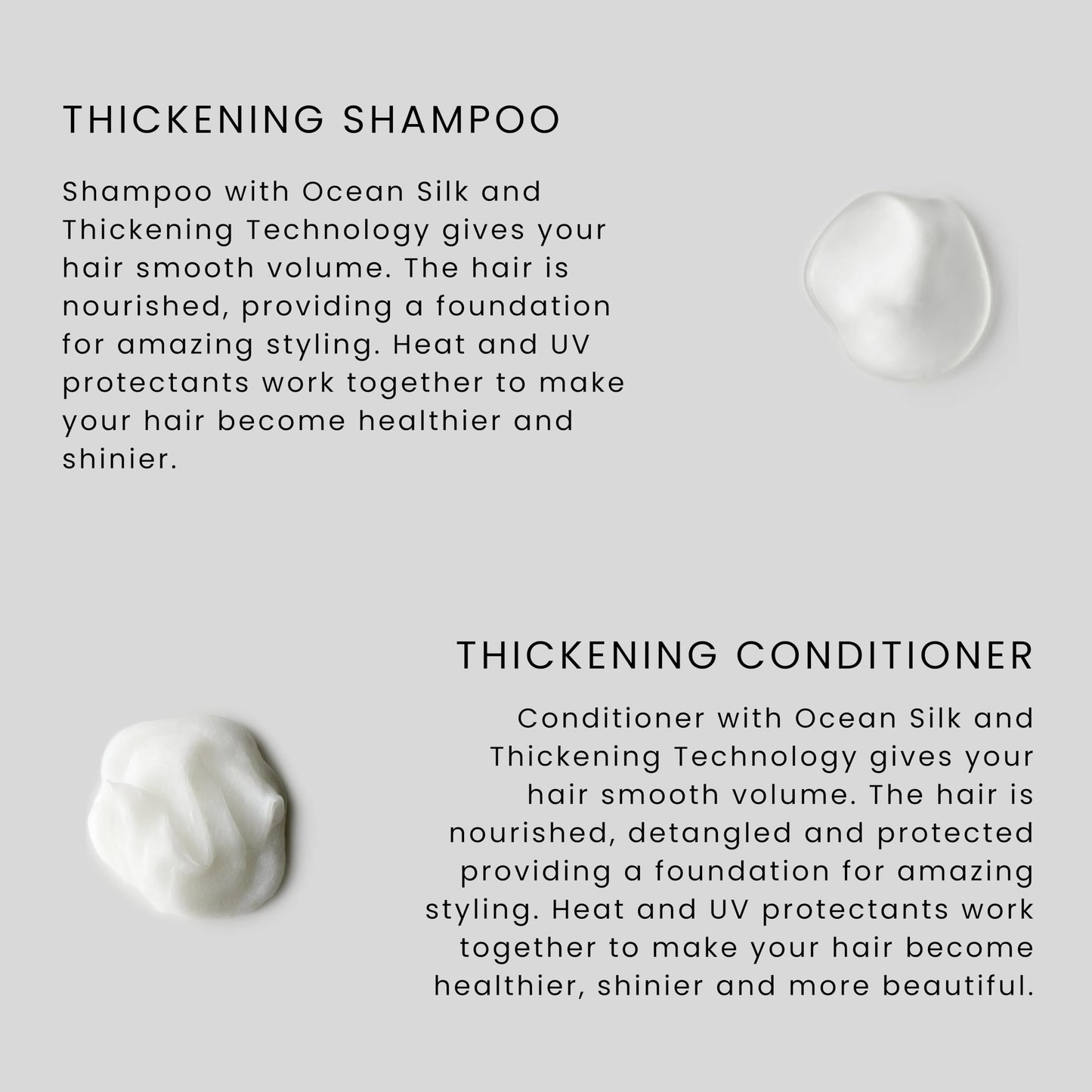 SACHAJUAN Thickening Shampoo and Conditioner Set | Ocean Silk & Thickening Technology to Add Volume and Nourish Hair | Heat & UV Protection | Vegan & Paraben-Free | Set of 2 (3.4 oz)