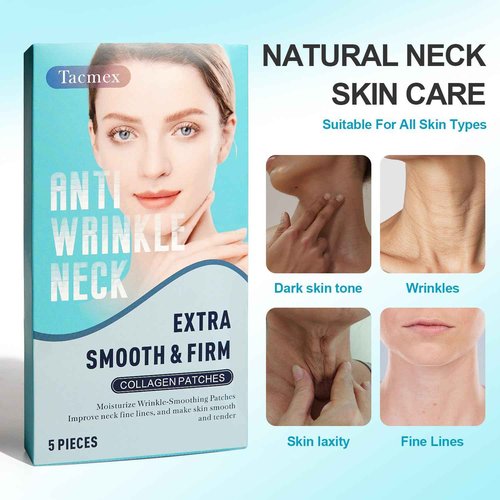 Neck Wrinkle Patches, 5 PCS Neck Tape Lifting Invisible for Firming and Tightening, Anti-Wrinkle Patches to Smoothing Skin