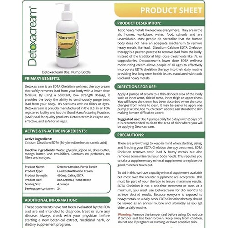 EDTA Heavy Metal Detox Cream