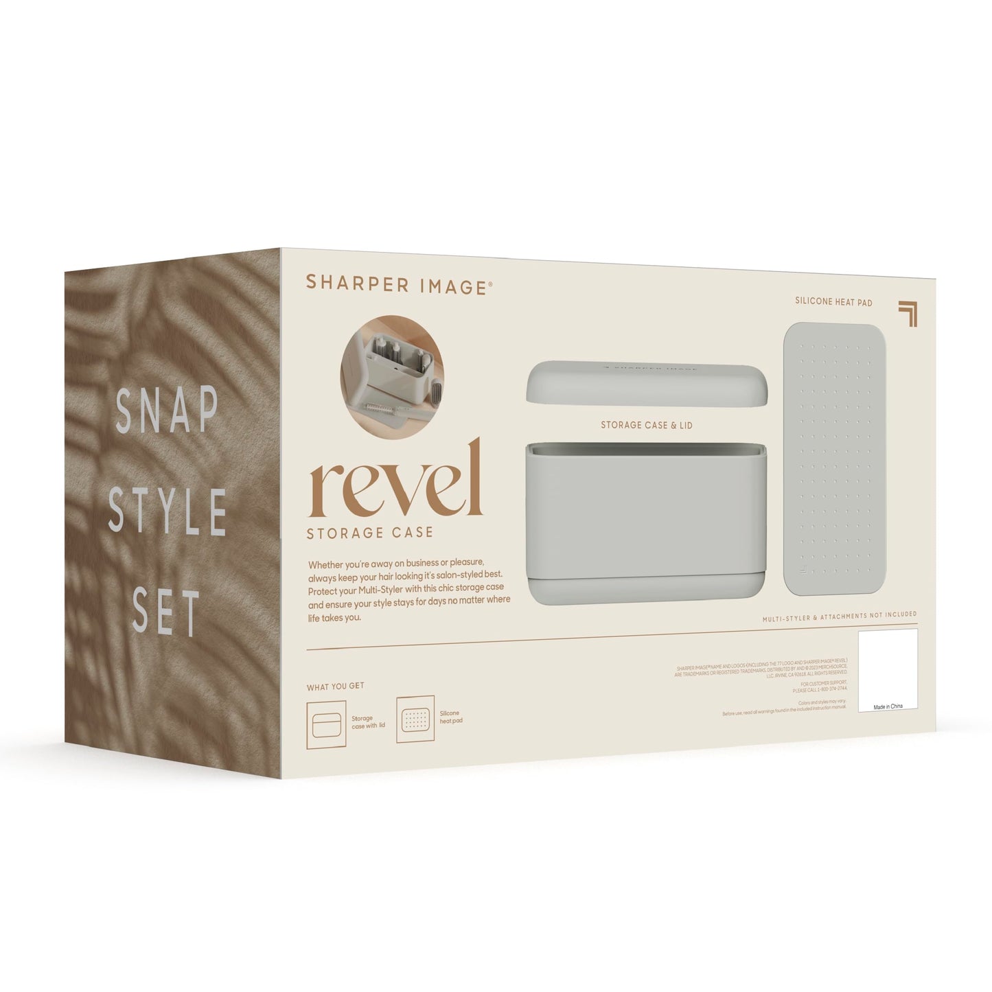 Sharper Image® Revel Airflow Styler Storage Case - Hair Tool Organizer| Durable Protective Case with Heat Pad for Multi-Styler and Attachments| Bathroom Countertop Hair Wrap Styler Organization