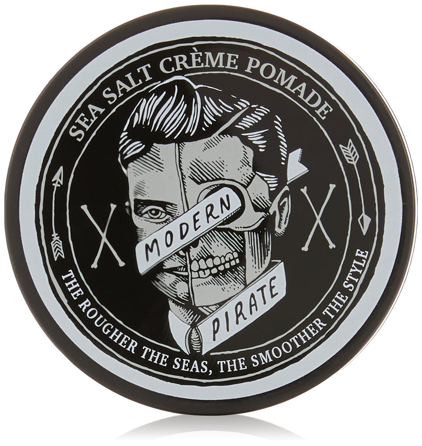 Modern Pirate Sea Salt Creme Pomade for Light Hold & Matte Finish Styling with Aloe Vera, Vitamin E, Pomegranate, Nettle, 3.2 Oz