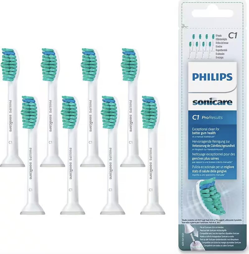 Philips Sonicare ProResults Replacement Heads For Toothbrush HX6018/07 Standard (Replacement Brush Head) 8 pc