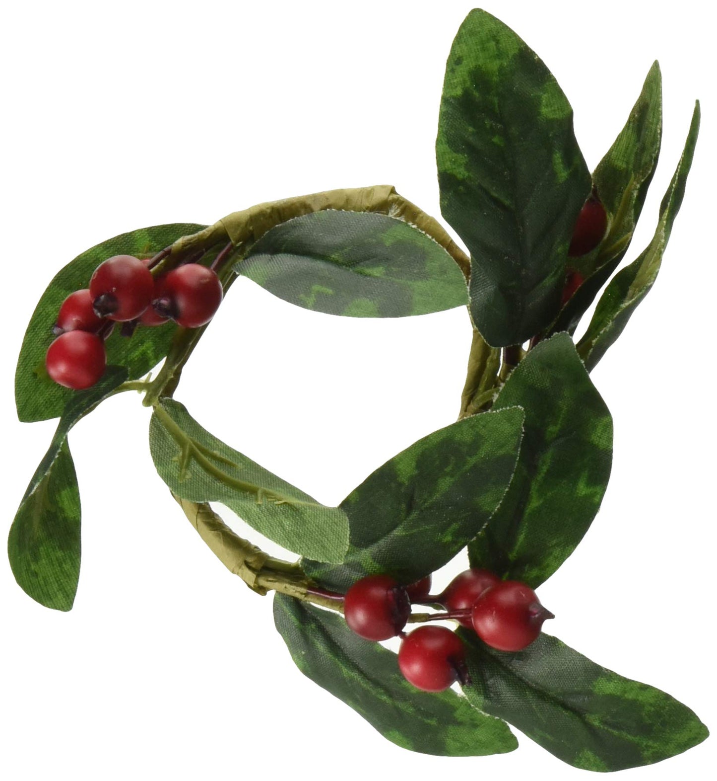 Worth Imports Boxwood & Berry Candle Ring, Set of 2, 1.25"