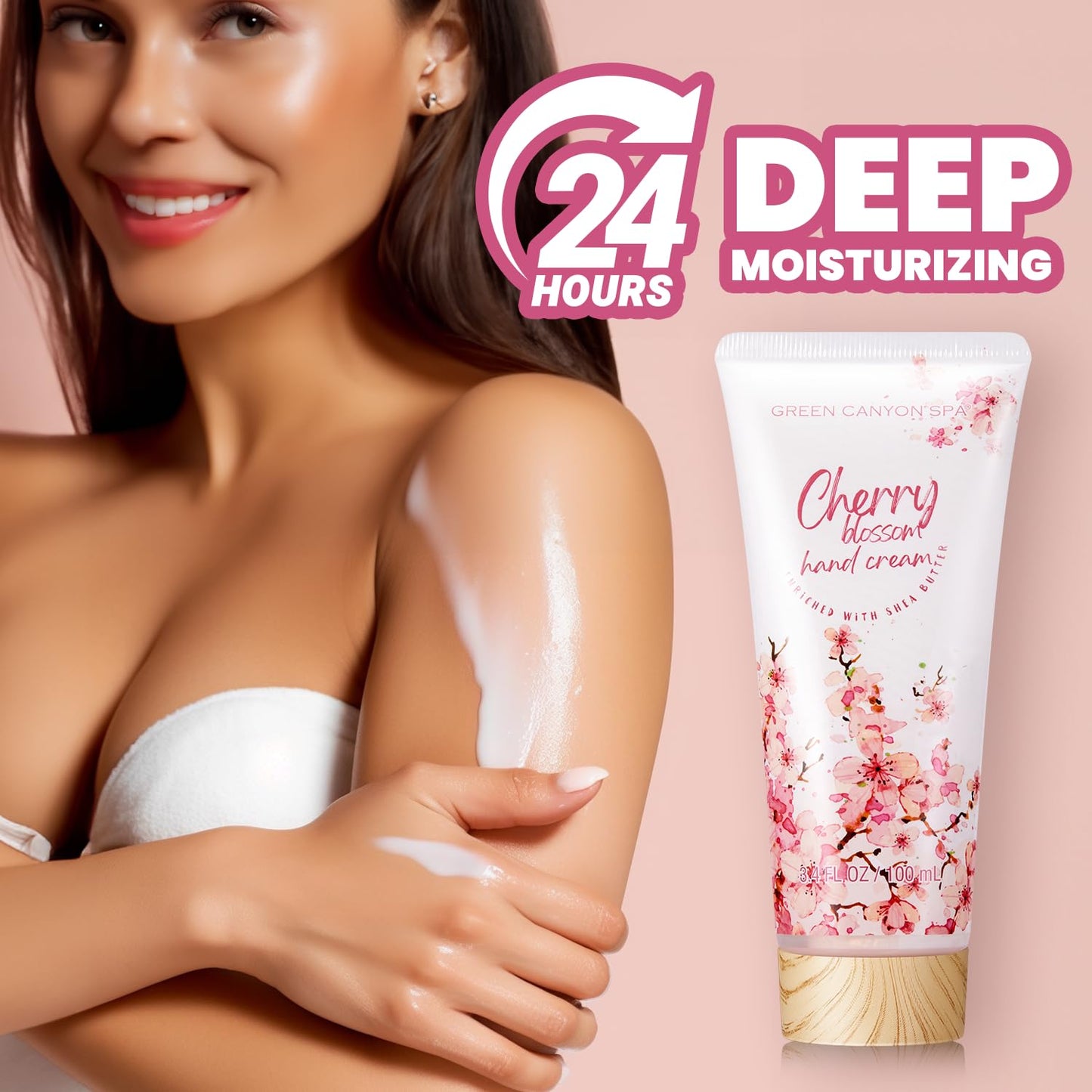 Green Canyon Spa Birthday Gifts for Women 11 Pcs Cherry Blossom Spa Gift Baskets Gift for Mom Friend Sister Wife Mothers Day Gifts Bath and Body Gift Sets Presents for Women