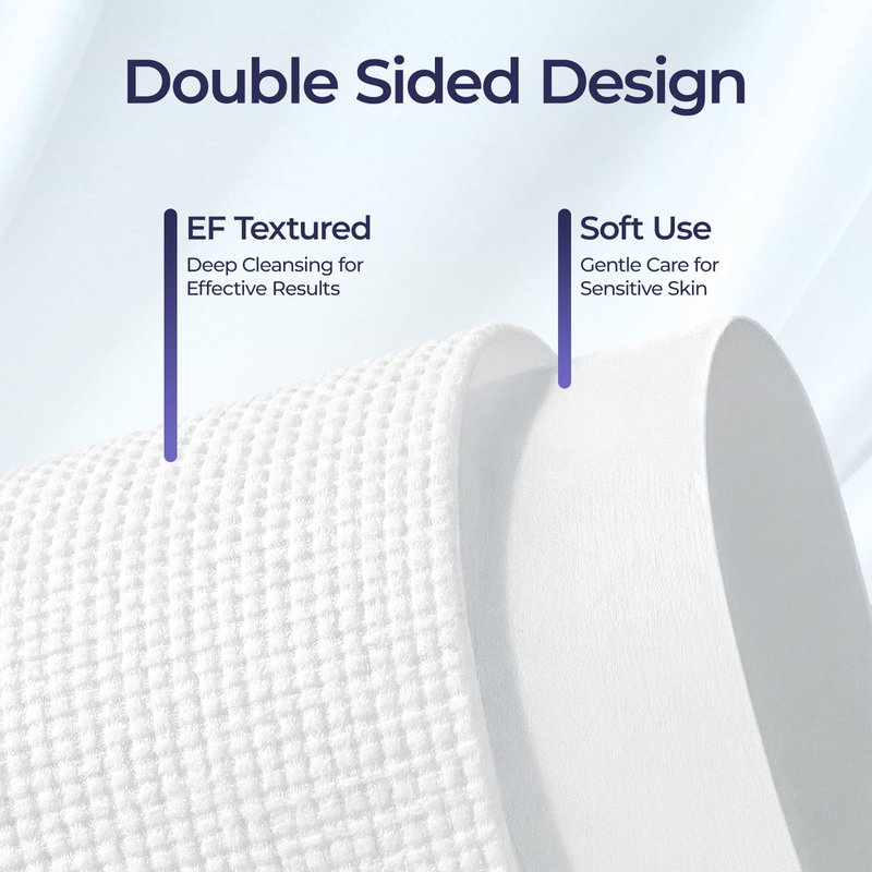 ECOLOOK Disposable Face Towel XL-10"x12" Upgraded Thick Facial Towels, Ultra Soft Clean Face Towels Disposable, 60 Count & 90 GSM, Ideal for Sensitive Skin-2 PACK