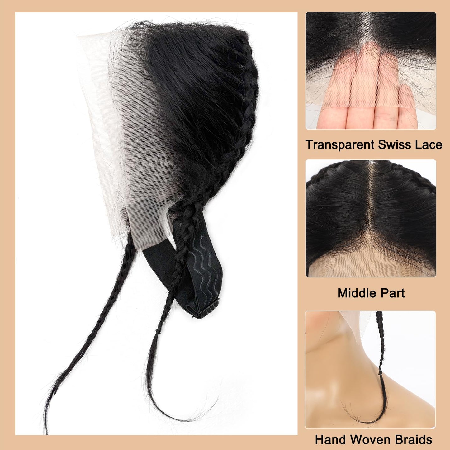 13x4 Lace Frontal Closure Glueless Human Hair Gele Turban Frontal Hd Lace Afro Twist Braids Lace Hairline Topper Glueless Gele Style Piece Pre-Braid Human Hair Frontal Natural Black Hairline