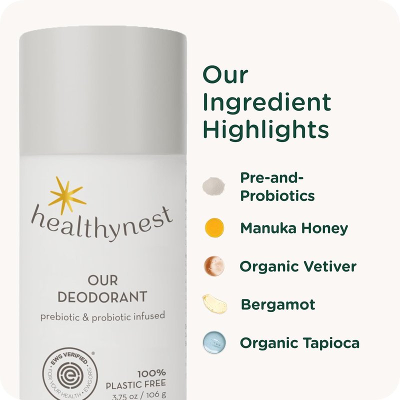 Pregnancy Safe Deodorant - HealthyBaby Pre-and-Probiotic Formula for Sensitive Skin | 3.75 oz