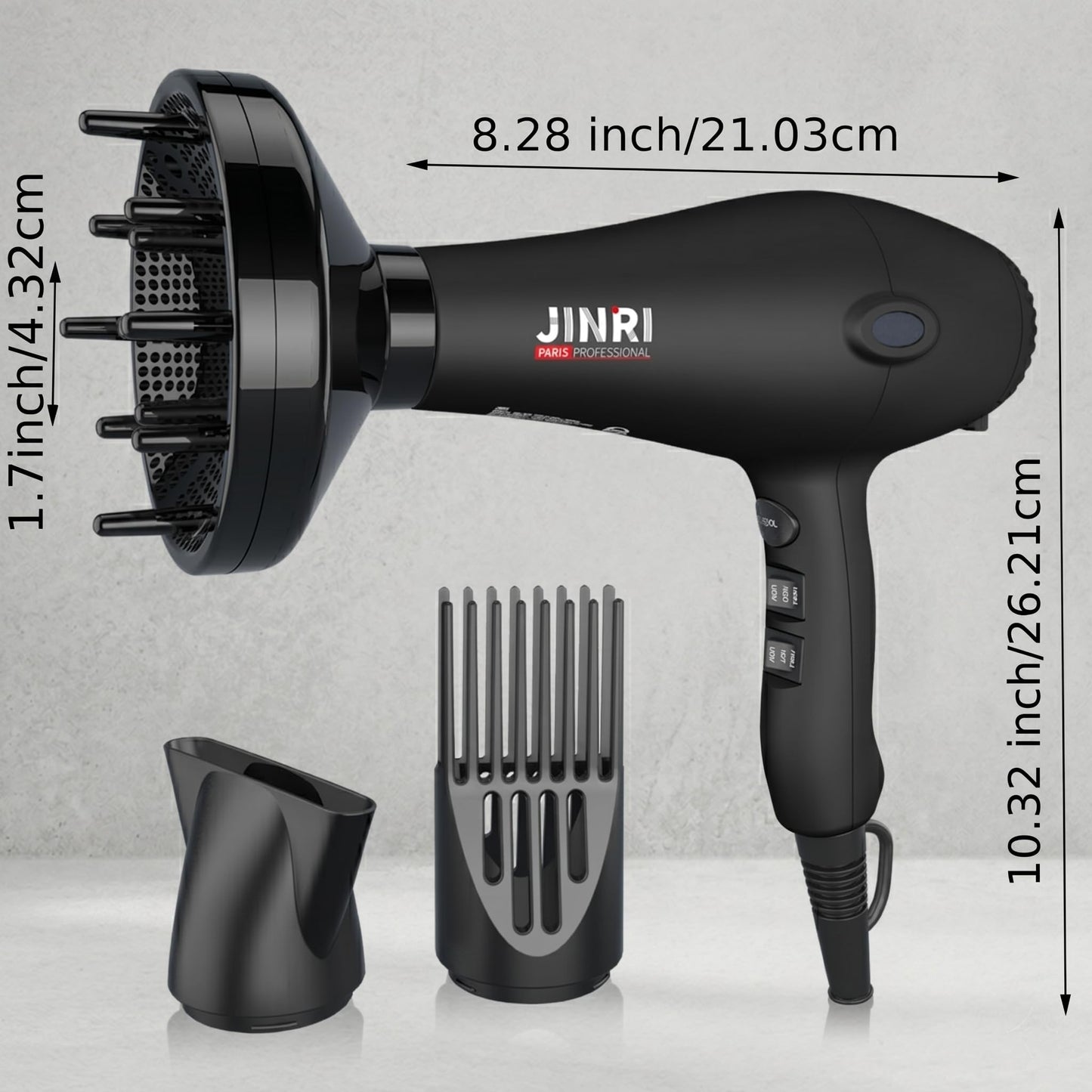 JINRI 1875w Professional Tourmaline Hair Dryer, Salon Hair Blow Dryer