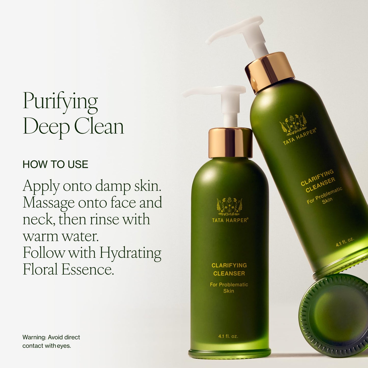Tata Harper Clarifying Cleanser, Foaming Gel Cleanser for Blemish-Prone Skin, Sulfate-Free, Oily Skin Face Wash, Natural Skincare, 50ml