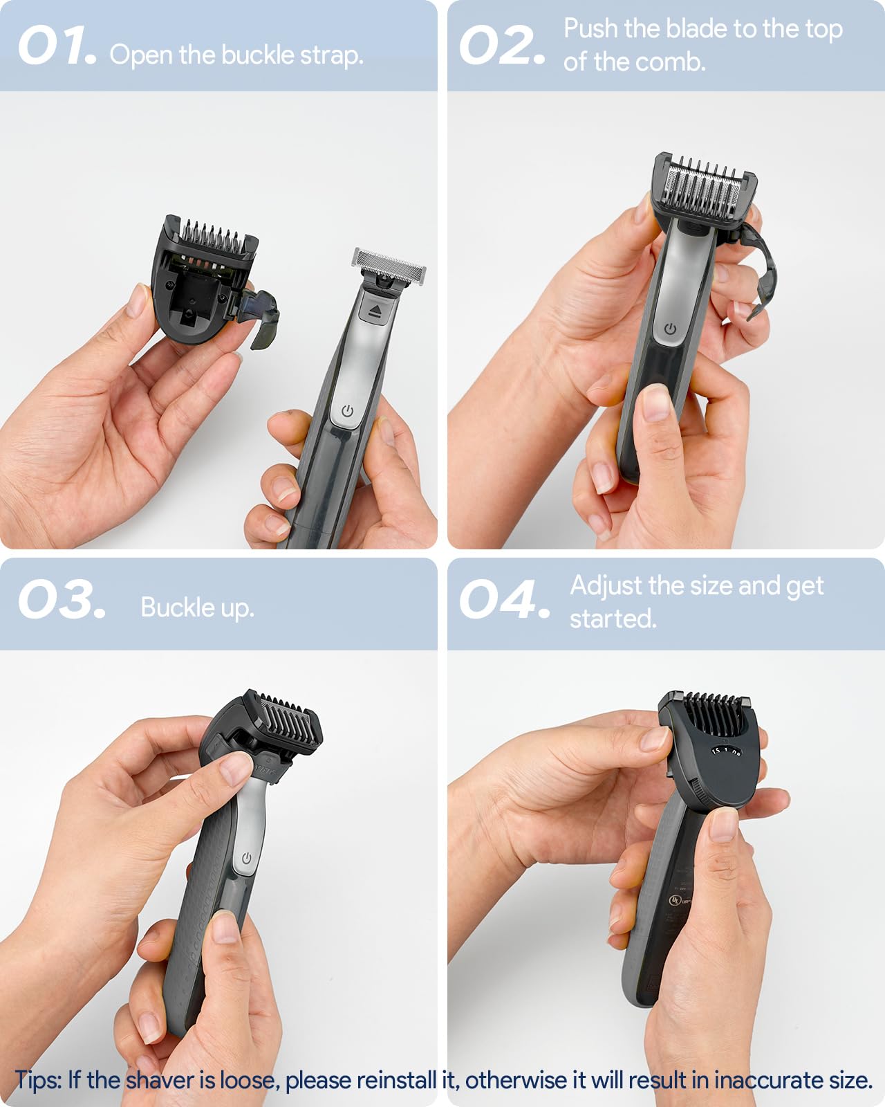 Adjustable Guard 14-in-1 Precise Length Control from 0.4-10mm, Compatible with QP2724/QP2834/QP2520/30/QP2620/30 - Built-in Dial Guide Guards Attachment, NOT FIT Pro Series