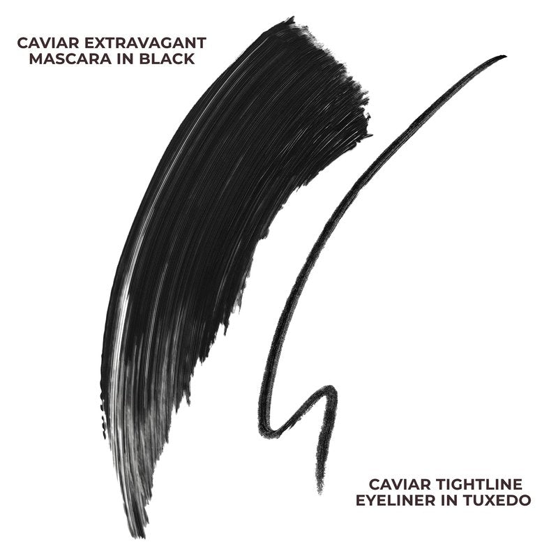 Laura Mercier Caviar Cravings Eye Essentials, Caviar Tightline Eyeliner and Extravagant Mascara: Long Lasting Color, 3X Curl and Lift, Smudge- & Transfer-Proof, Holiday Gift Set